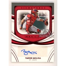 Yadier Molina 2022 Panini Immaculate Red Autograph Card #IS-YM 06/15