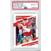 Joe Montana 2021 Panini Donruss Variation Autograph Card #57 PSA/DNA 10 (Light Blue)