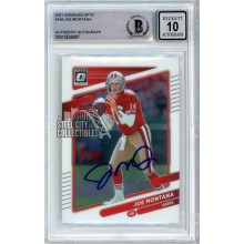 Joe Montana 2021 Panini Donruss Optic Autograph Card #194 BAS 10