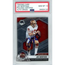 Joe Montana 2021 Panini Mosaic Autograph Card #291 PSA/DNA 10
