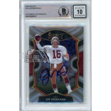 Joe Montana 2020 Panini Select Autograph Card #19 BAS 10