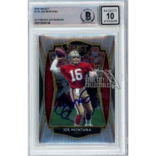 Joe Montana 2020 Panini Select Autograph Card #118 BAS 10