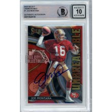Joe Montana 2020 Panini Select Unbreakable Autograph Card #U7 BAS 10