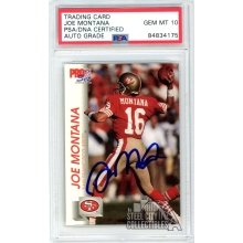 Joe Montana 1992 Pro Set Autograph Card #649 PSA/DNA 10