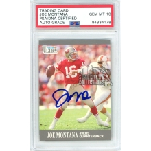 Joe Montana 1991 Fleer Ultra Autograph Card #251 PSA/DNA 10