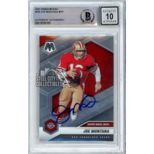 Joe Montana 2021 Panini Mosaic Autograph Card #292 BAS 10