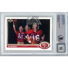 Joe Montana 1991 Upper Deck Autograph Card #54 BAS 10