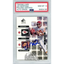 Joe Montana 1999 Upper Deck SP Signature Autograph Card #J10 PSA/DNA 10