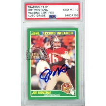 Joe Montana 1989 Score Record Breaker Autograph Card #329 PSA/DNA