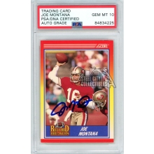 Joe Montana 1990 Score Record Breakers Autograph Card #594 PSA/DNA 10