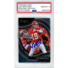 Joe Montana 2020 Panini Select Football Autograph Card #319 PSA/DNA 10