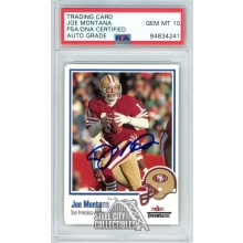 Joe Montana 2002 Fleer Throwbacks Autograph Card #46 PSA/DNA 10