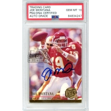 Joe Montana 1994 Fleer Ultra Autograph Card #145 PSA/DNA 10