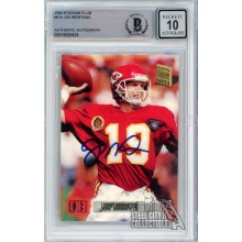 Joe Montana 1994 Topps Stadium Club Autograph Card #615 BAS 10