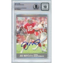 Joe Montana 1991 Fleer Ultra Autograph Card #251 BAS 10