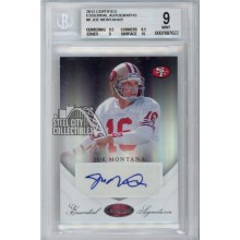 Joe Montana 2012 Panini Certified Essential Autograph Card #8 3/5 BGS 9 Mint
