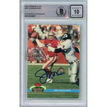 Joe Montana 1991 Topps Stadium Club Autograph Card #327 BAS 10