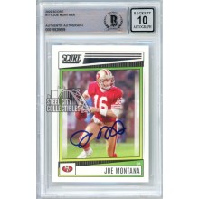 Joe Montana 2022 Panini Score Autograph Card #171 BAS 10