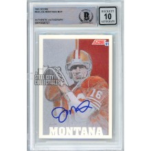 Joe Montana 1991 Score Autograph Card #620 BAS 10