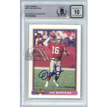 Joe Montana 1991 Bowman Autograph Card #479 BAS 10