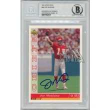 Joe Montana 1993 Upper Deck Oversized Autograph Card #460 BAS 10