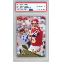 Joe Montana 1994 Pinnacle Autographed Card #102- PSA/DNA Gem MT 10