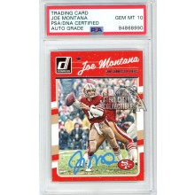Joe Montana 2016 Panini Donruss Autograph Card #262 PSA/DNA 10 (Light Blue)