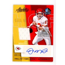 Joe Montana 2017 Panini Absolute Hall Of Fame Autograph Jersey Card #HJA-JM 4/10