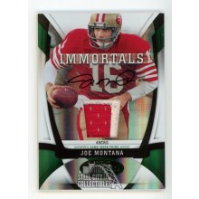 Joe Montana 2009 Panini Certified Emerald Immortals Autograph Patch Card 211 3/5