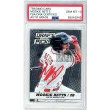 Mookie Betts 2013 Panini Prizm Draft Picks Autograph Card #46 PSA/DNA 10 (Red)
