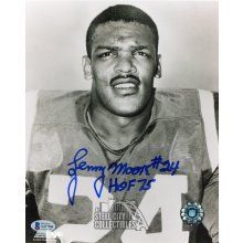 Lenny Moore HOF 75 Autographed Baltimore Colts 8x10 Photo - BAS COA (Vertical)
