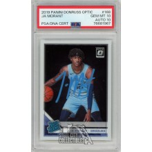 Ja Morant 2019-20 Panini Donruss Optic Rated Rookie Autograph Card #168 PSA 10 PSA/DNA 10 (Light Blue)
