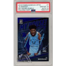 Ja Morant 2019-20 Panini Donruss Optic My House! Purple Autograph Rookie Card #7 PSA 10 PSA/DNA 10 (Blue)