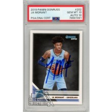 Ja Morant 2019-20 Panini Donruss Rated Rookie Autograph Card #202 PSA 10 PSA/DNA 10