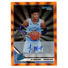 Ja Morant 2019-20 Panini Donruss Orange Lazer Autograph Rookie Card #202