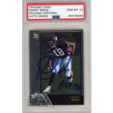 Randy Moss 1998 Bowman Chrome ROY 98 Autograph Rookie Card RC #182 PSA/DNA 10