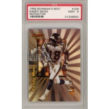 Randy Moss 1998 Bowman's Best Refractor Rookie Card #109 311/400 PSA 9 Mint