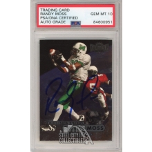 Randy Moss 1998 Skybox Metal Universe Autograph Rookie Card RC #190 PSA/DNA 10