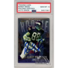 Randy Moss 1998 Topps Finest Autograph Rookie Card RC #135 PSA/DNA 10