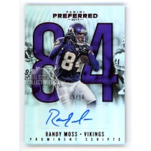 Randy Moss 2017 Panini Preferred Prominent Scripts Autograph Card #249 02/10