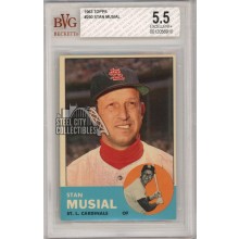Stan Musial 1963 Topps Card #250 BVG 5.5 Excellent+