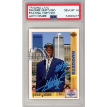 Dikembe Mutombo 1991-92 Upper Deck Autograph Rookie Card #3 PSA/DNA 10 (Light Blue)