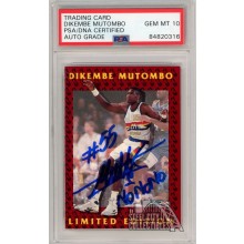Dikembe Mutombo 1992-93 Fleer "No No No" Autograph Card #3 PSA/DNA 10