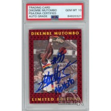Dikembe Mutombo 1992-93 Fleer "No No No" Autograph Card #4 PSA/DNA 10