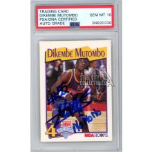 Dikembe Mutombo 1991-92 Hoops "No No No" Autograph Rookie Card #48 PSA/DNA 10
