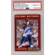 Dikembe Mutombo 1992-93 Fleer "No No No" Autograph Card #6 PSA/DNA 10