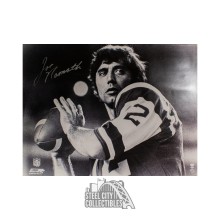 Joe Namath Autographed New York Jets 30x39 Poster - JSA (B&W)
