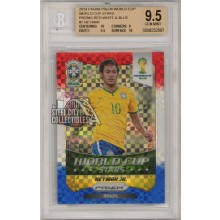 Neymar 2014 Panini Prizm World Cup Red White Blue Card #7 BGS 9.5 **Cracked**