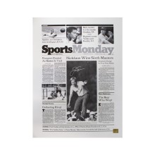 Jack Nicklaus Autographed 17x23 Newpaper Photo - Steiner