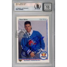 Owen Nolan 1990-91 Upper Deck Autograph Rookie Card #352 BAS 10